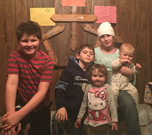 Sandra’s five children, including baby Sawyer