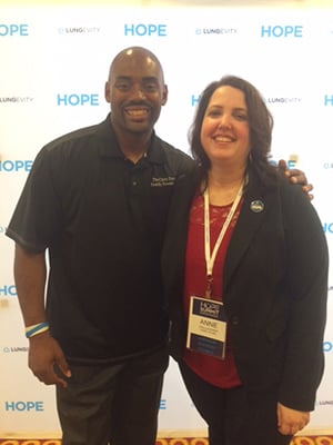 Anne with Chris Draft, former NFL player and founder of the Chris Draft Family Foundation