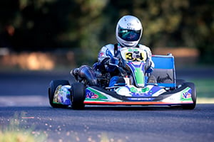 Michael racing his go-kart