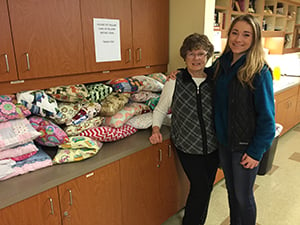 Madison and her grandmother deliver handmade pillows