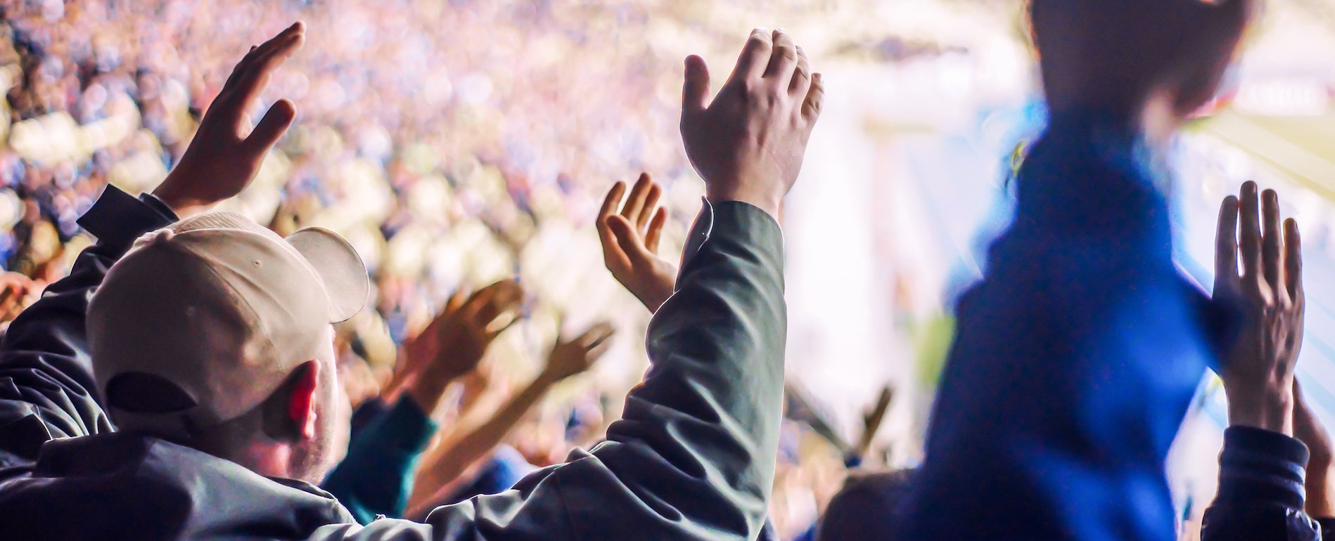 people cheering in crowd - community programs image